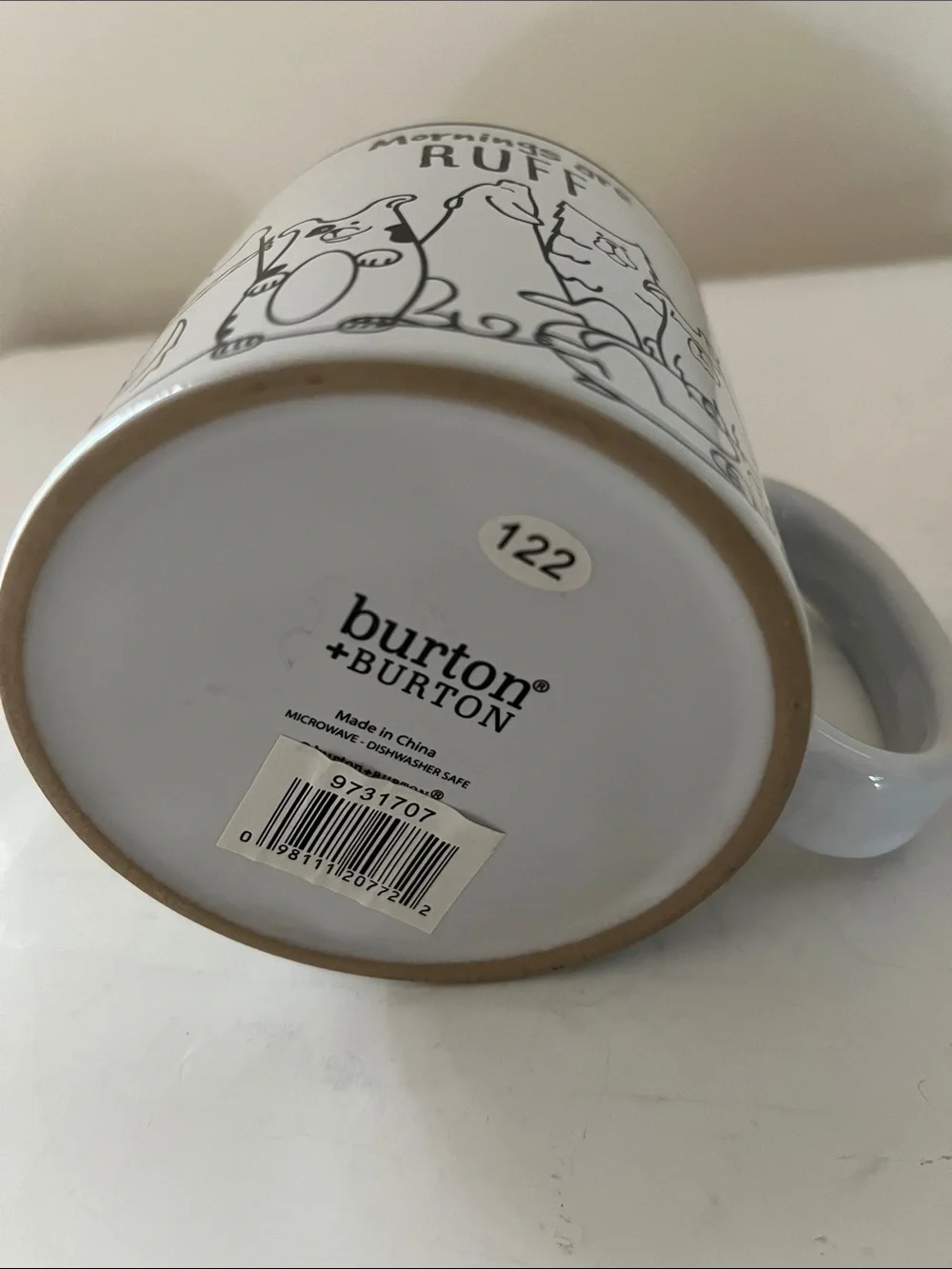 Mornings Are Ruff Black & White Dog Mug  plus Hide n Seek Dog Toy